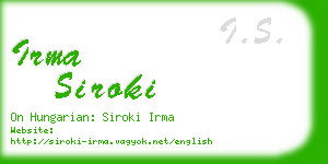 irma siroki business card